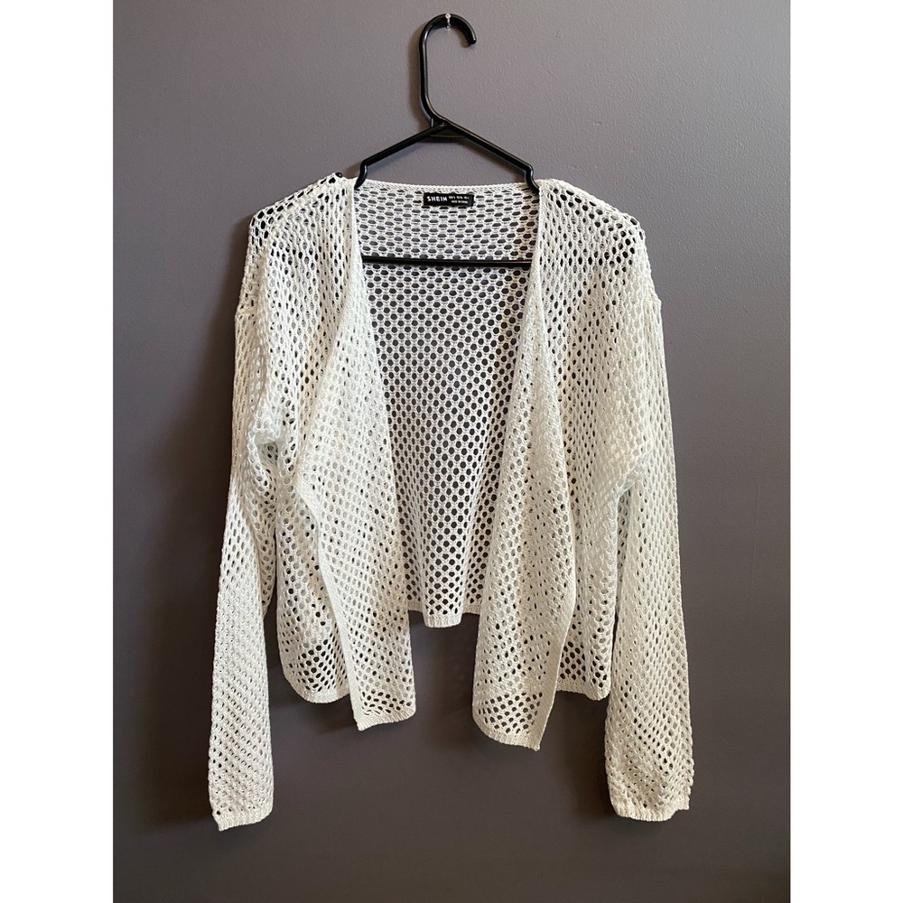 White mesh cardigan